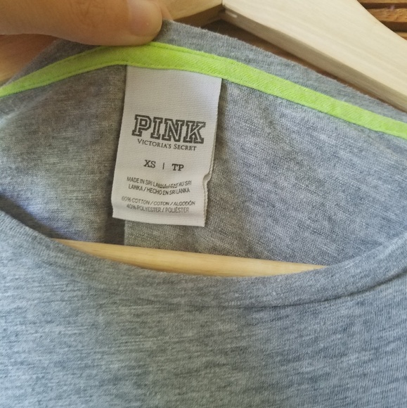 Victorias Secret PINK Logo Gray Tee with B… - Picture 4 of 4